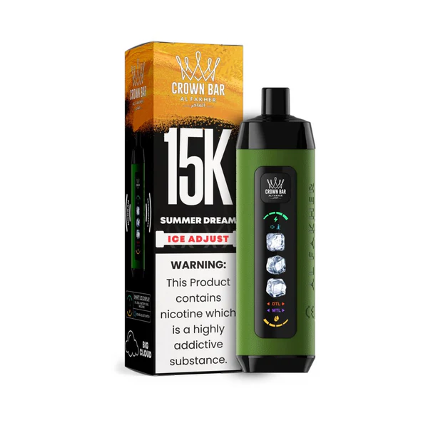 正品阿尔法赫15000口可调冰度款 AL FAKHER CROWN BAR ICE ADJUST 15K 大烟雾一次性电子烟 - 图片 4