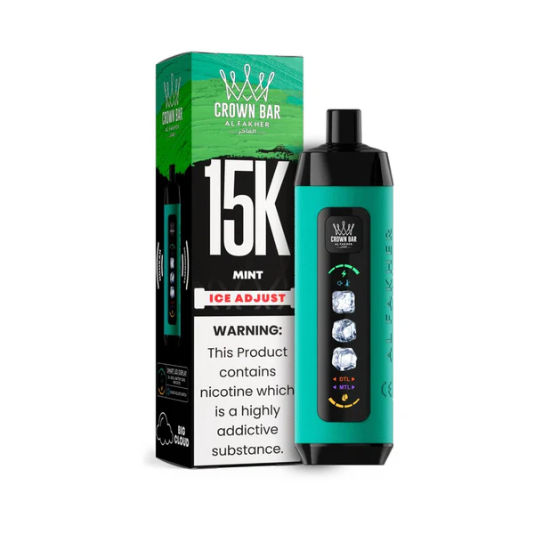 正品阿尔法赫15000口可调冰度款 AL FAKHER CROWN BAR ICE ADJUST 15K 大烟雾一次性电子烟 - 图片 2