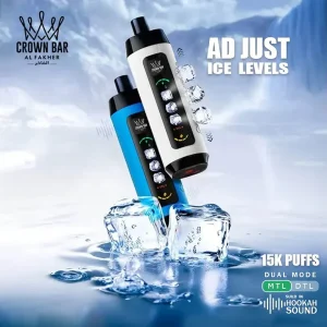 正品阿尔法赫15000口可调冰度款 AL FAKHER CROWN BAR ICE ADJUST 15K 大烟雾一次性电子烟